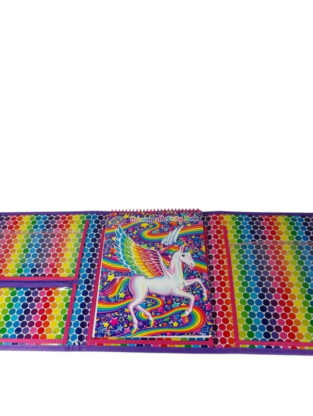 Lisa Frank LOT Used Tikanni Trifold Binder & 2 New Color Activity Books